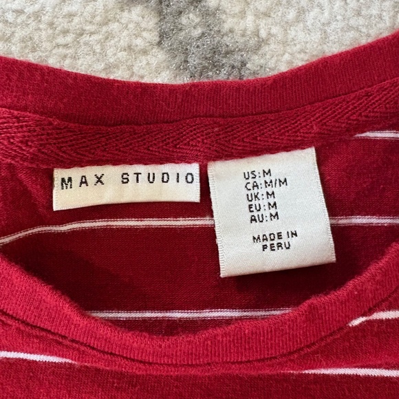 Red and White Striped Shirt- Max Studio - Picture 4 of 4
